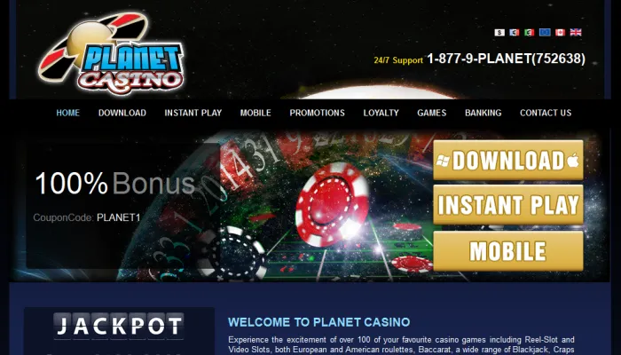Planet Casino Review Header