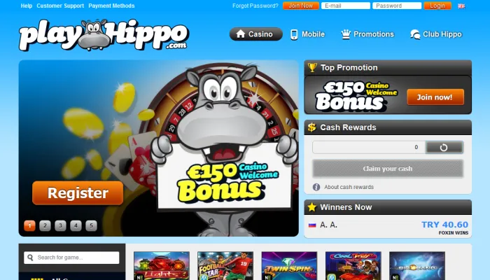 PlayHippo Casino Review Header