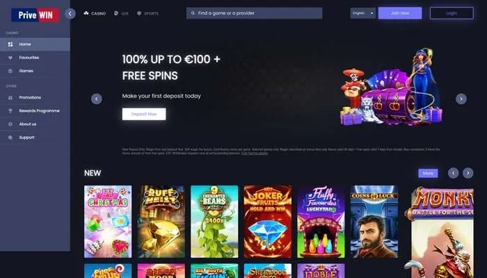 PriveWin Casino Review Header