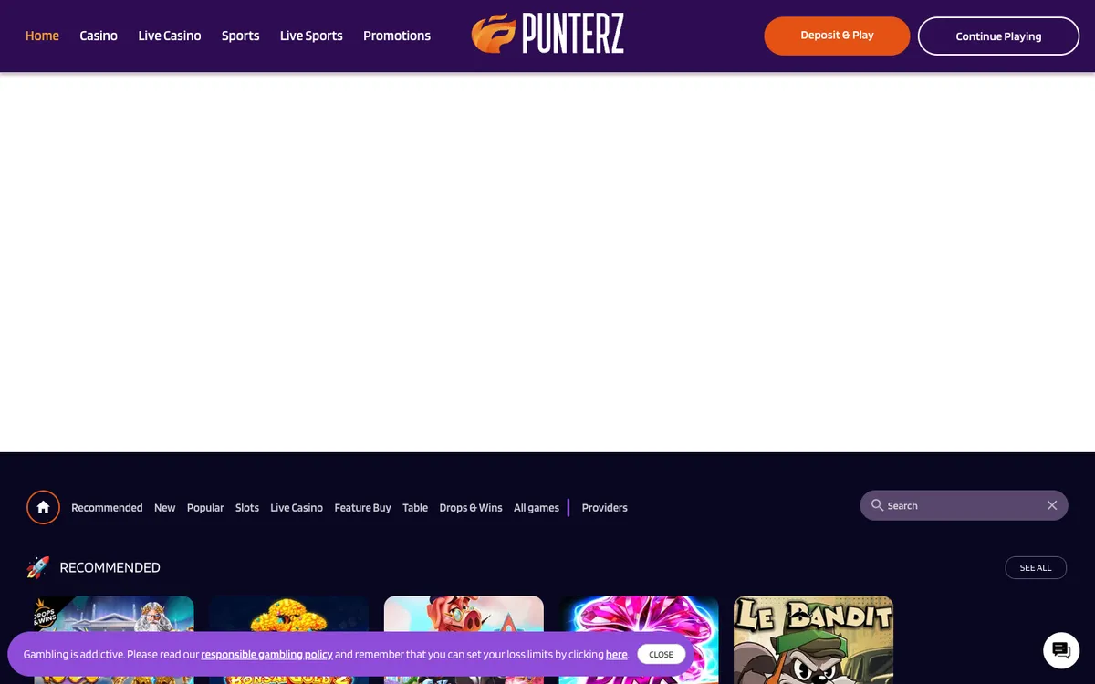 Punterz Casino Review Header