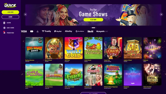 QuickSpinner Casino Review Header