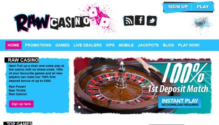 Raw Casino Review Header