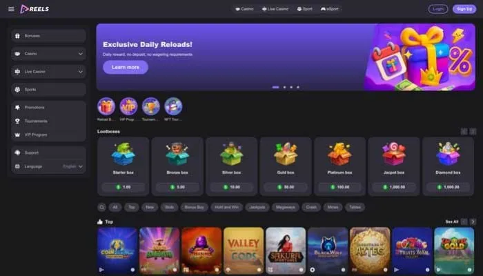 Reels Casino Review Header