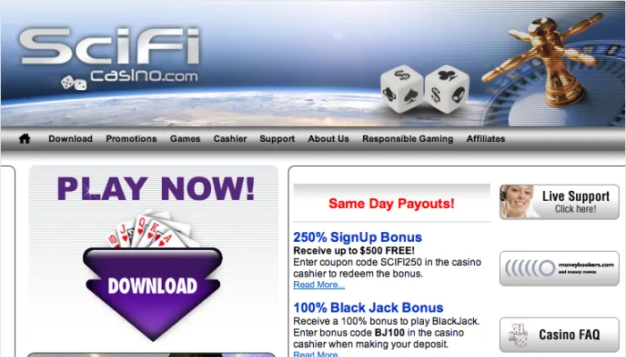 Sci Fi Casino Review Header