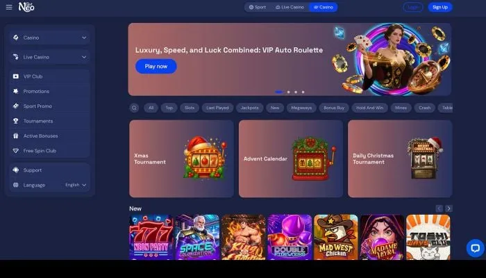 SlotNEO Casino Review Header