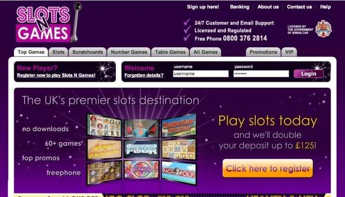 Slots N Games Casino Review Header