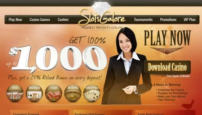 SlotsGalore Casino Review Header