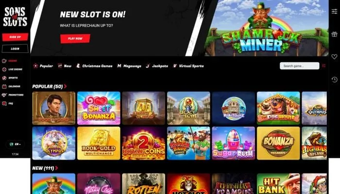Sons of Slots Casino Review Header