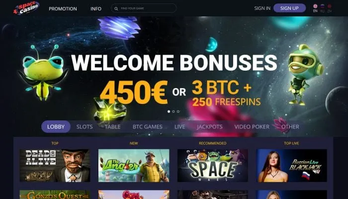 Space Casino Review Header