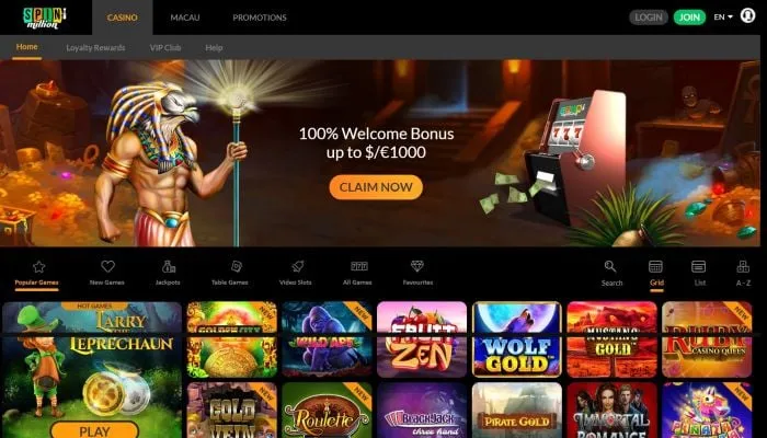 Spin Million Casino Review Header