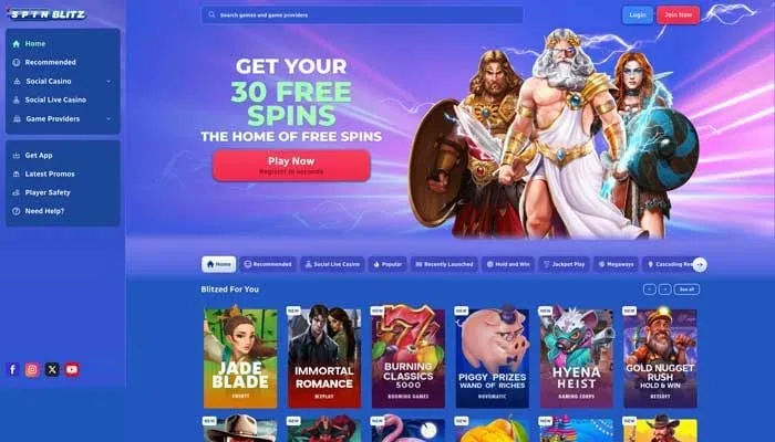 SpinBlitz Casino Review Header