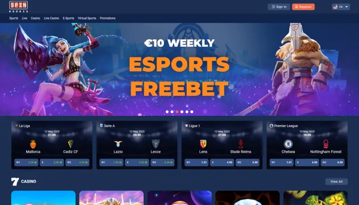Spinbookie Casino Review Header