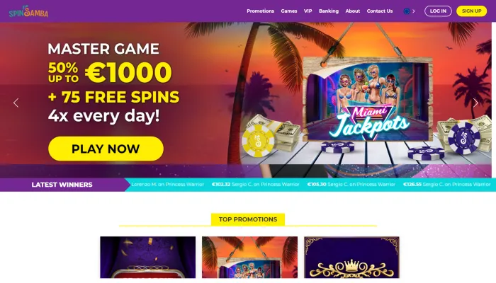 SpinSamba Casino Review Header