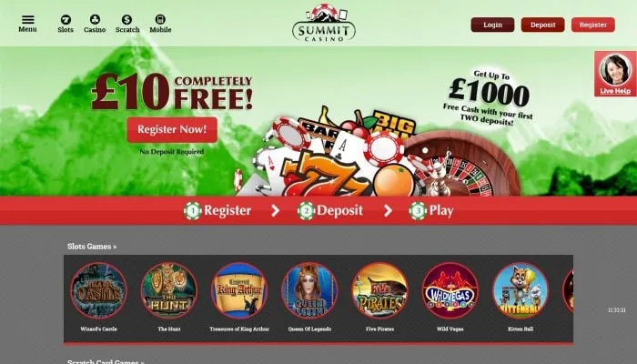 Summit Casino Review Header