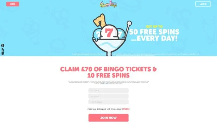 Sundae Bingo Casino Review Header