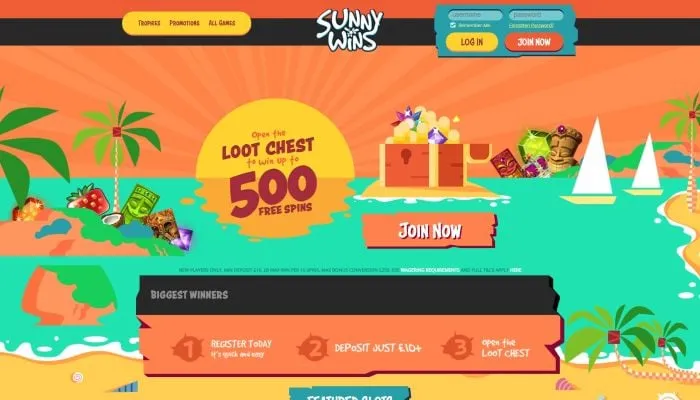 Sunny Wins Casino Review Header