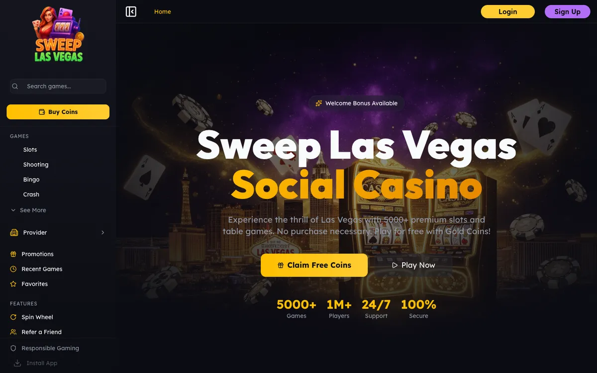 Sweep Las Vegas Casino Review Header