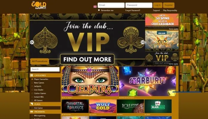 The Gold Lounge Casino Review Header