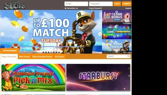 Tiny Slots Casino Review Header