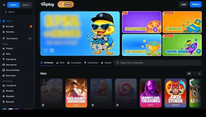 Tonplay Casino Review Header