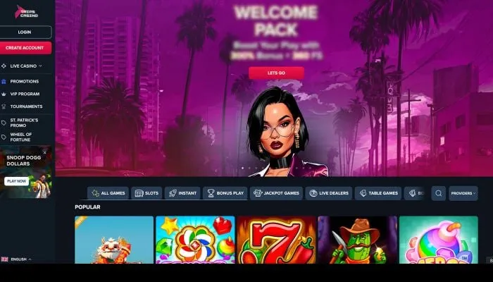 Trips Casino Review Header
