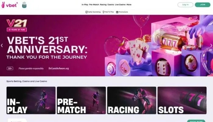 Vbet UK Casino Review Header