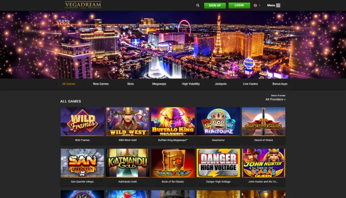 Vegadream Casino Review Header