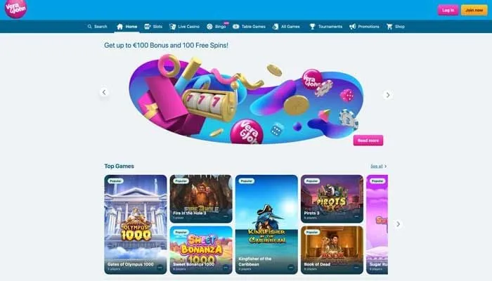 Vera John Casino Review Header