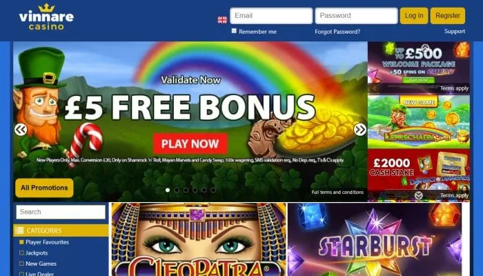 Vinnare Casino Review Header