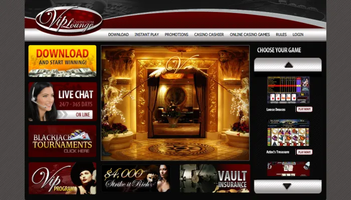 VIP Lounge Casino Review Header