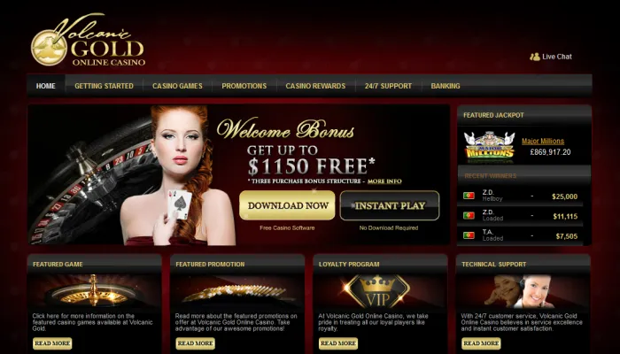 Volcanic Gold Casino Review Header