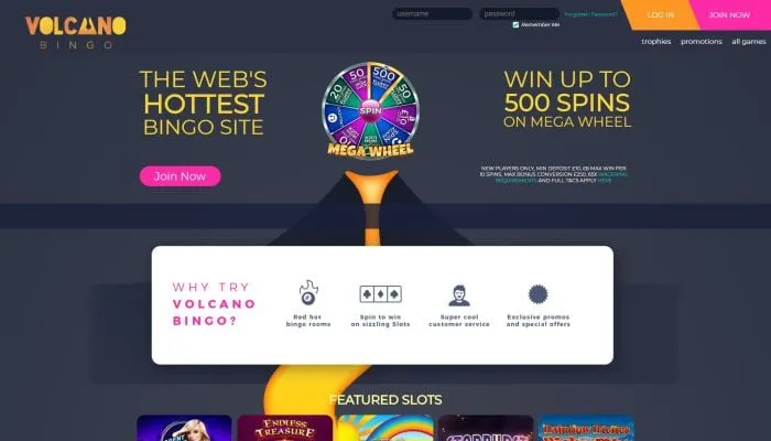 Volcano Bingo Casino Review Header
