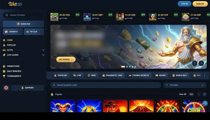 Wettzo Casino Review Header
