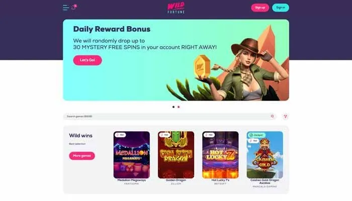Wildfortune.io Casino Review Header