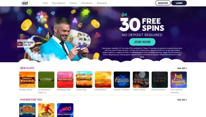 Wink Slots Casino Review Header