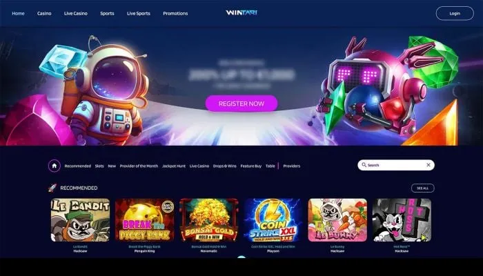 Wintari Casino Review Header