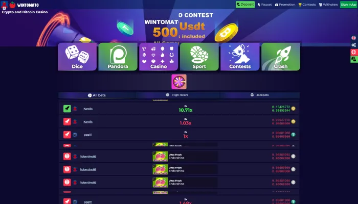 WinTomato Casino Review Header