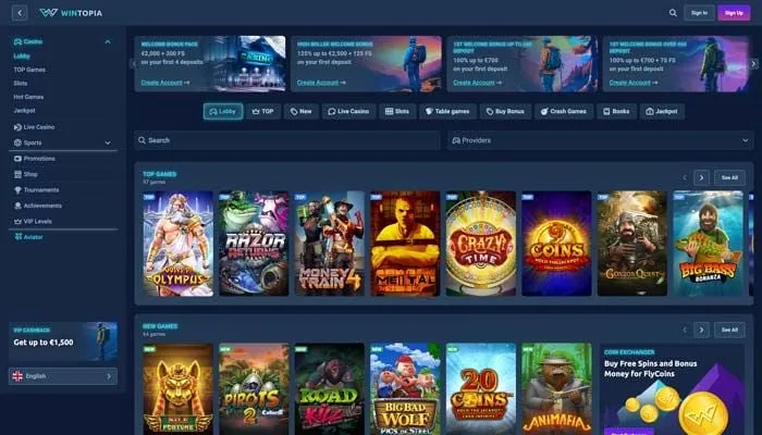 Wintopia Casino Review Header