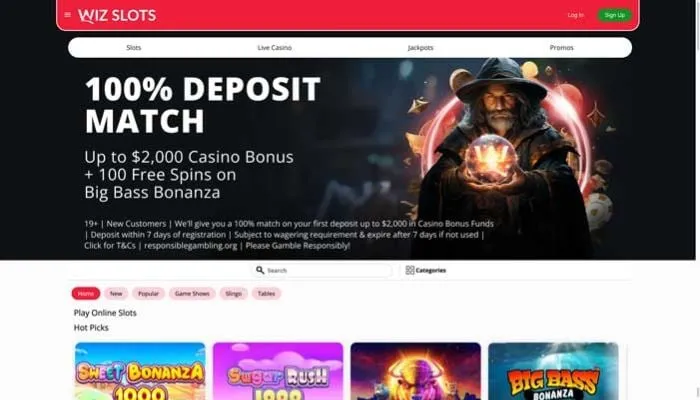 Wiz Slots Casino Review Header