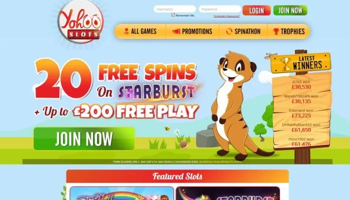 Yohoo Slots Casino Review Header